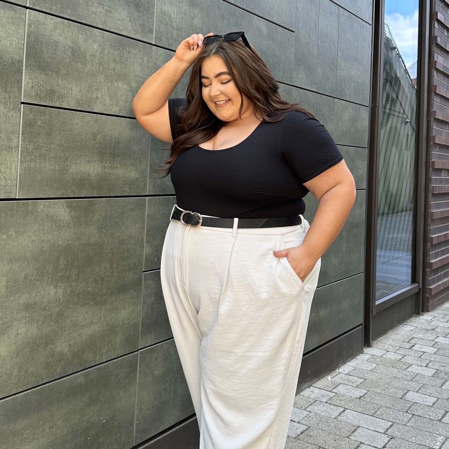 Short Sleeve Cotton Bodysuit - Black